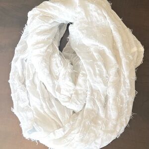 EUC White Infinity Scarf cotton